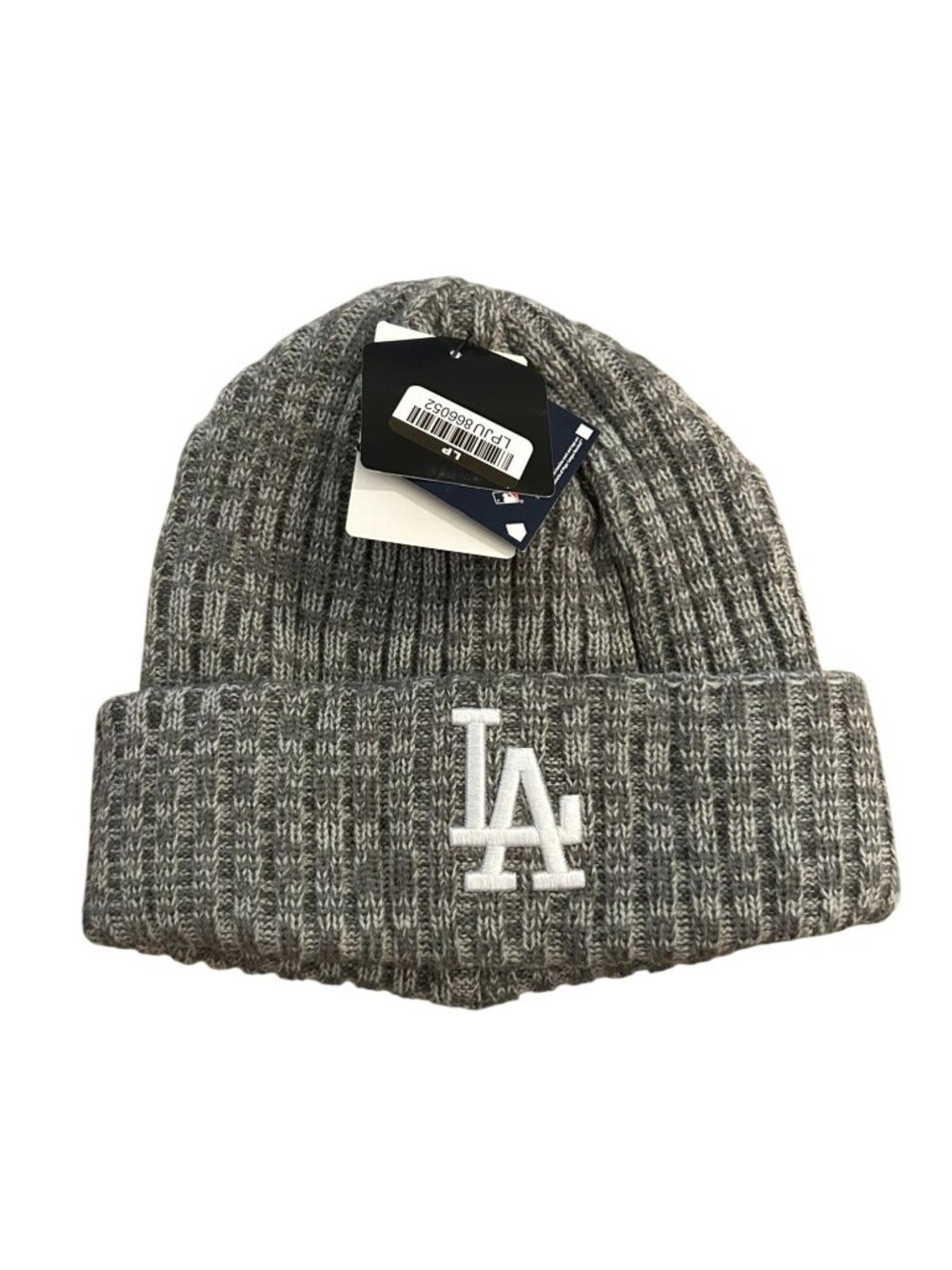 NWT Los Angeles Dodgers Gray Knit Cuffed Beanie Hat Ribbed MLB MSRP $20